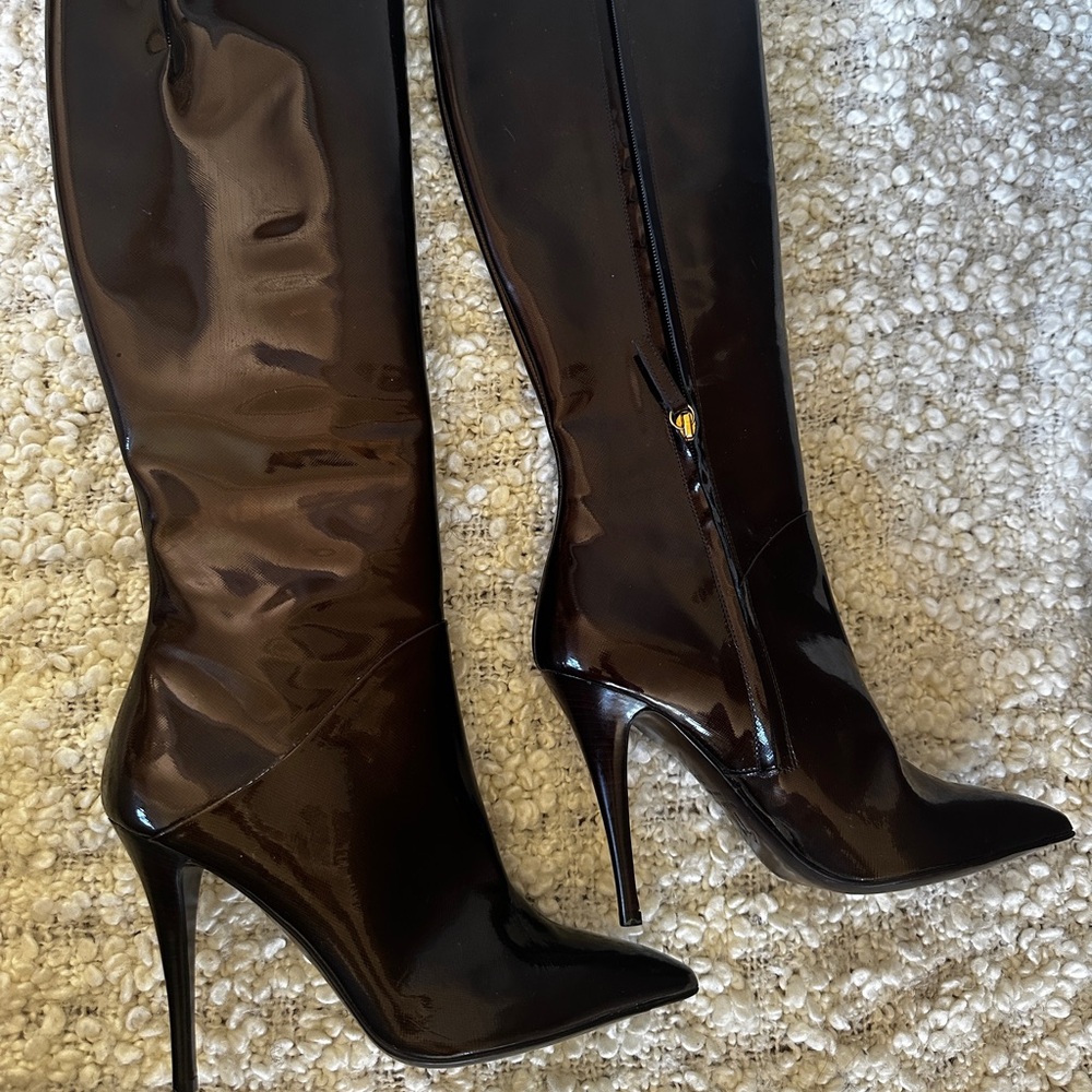 Authentic Giuseppe Zanotti Patent Leather Knee High Boots